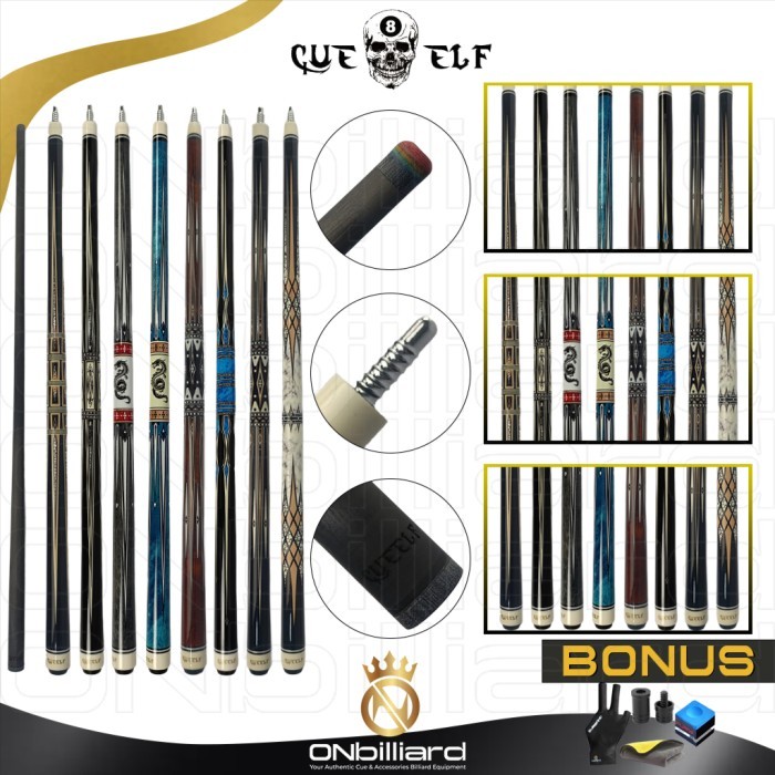 CUE ELF Play Cue Stick Carbon Low Deflection Stik CUEELF Billiard Billiar Billyar