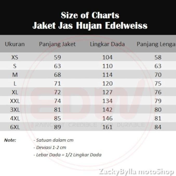 Jaket Jas Hujan Edelweiss EDW Jaketnya Saja Bahan Taslan Balon Terlaris