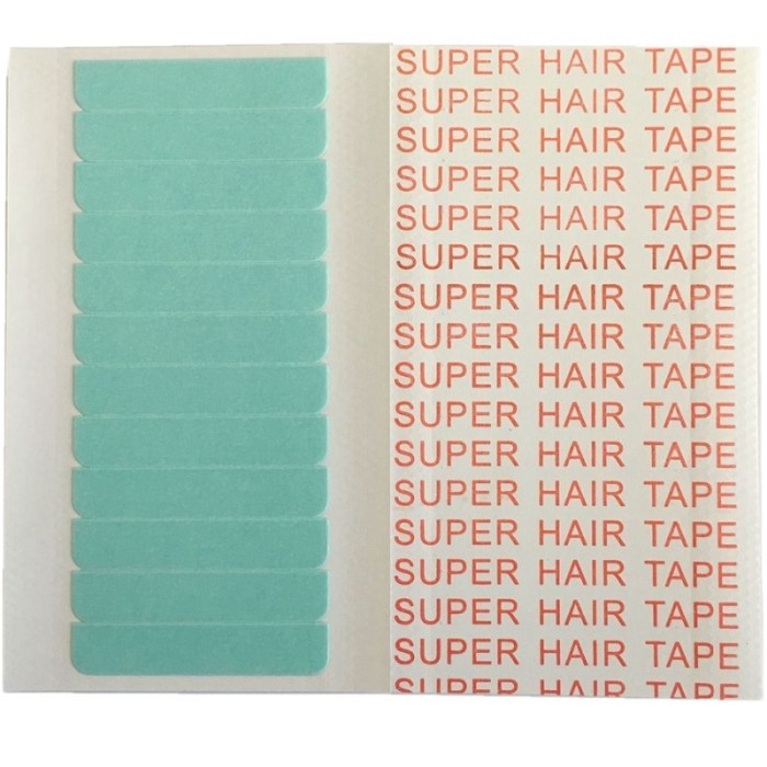 

TERBARU 60 Pcs/lot 5 Lembar 0.8 Cm * 4 Cm Biru Super Tipis Rambut Tape