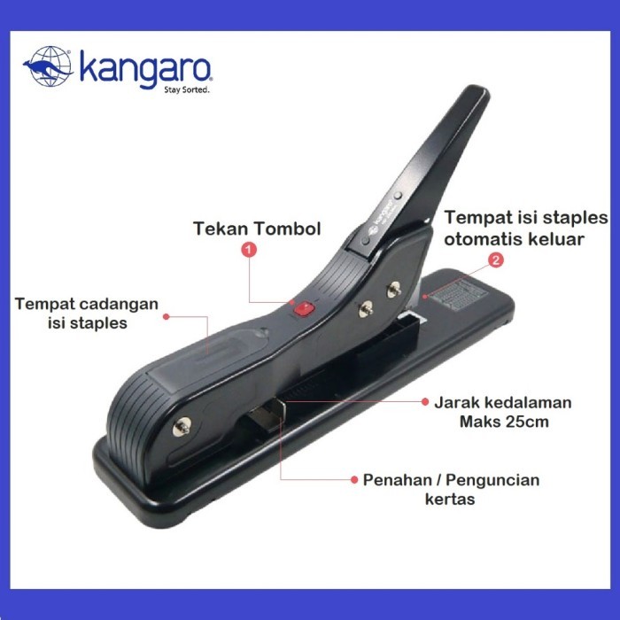 

Stapler Jilid / Alat Stapler Besar HD 23L17 Kangaro / Heavy Duty / Staples Besar HD 23L24FL