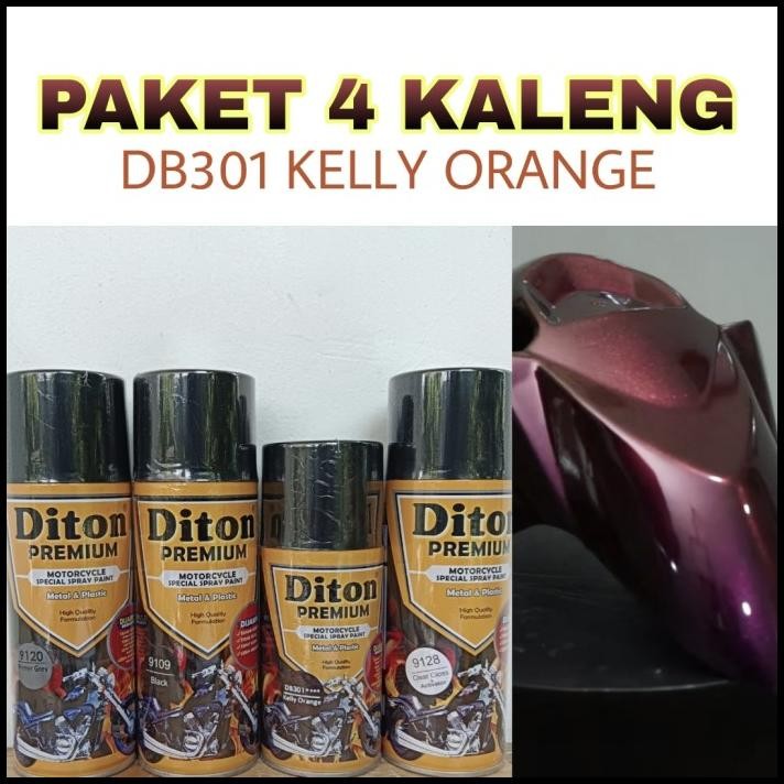 PAKET 4 KALENG pilox cat pilox diton premium bunglon db301 kely orange