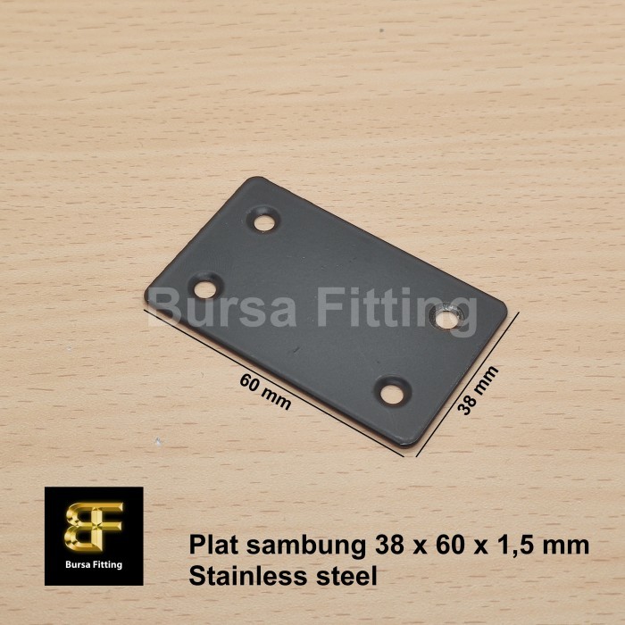 Plat sambung stainless steel hitam / plat lurus stainless / plat kotak / plat connector
