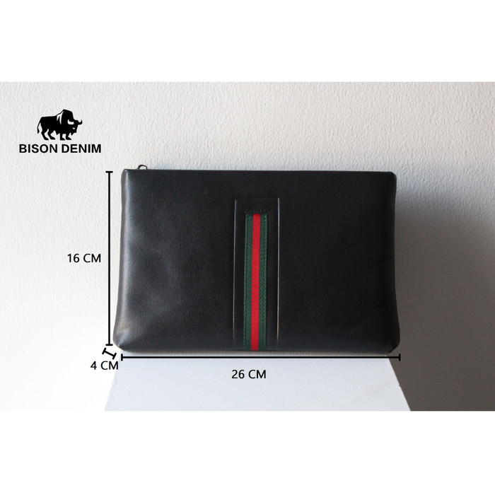 Sale Bison Denim-Dompet Clutch / Hand Bag Pria Kulit Sapi Asli / Genuine Leather (N8280-1B)