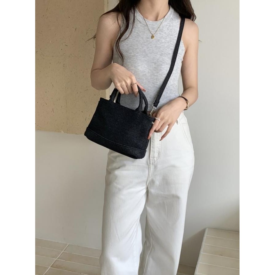 Sale Handle Bag Bahan Jeans Kapasitas Besar - Tas Retro Korean Style - Tas Selempang Wanita Kantor