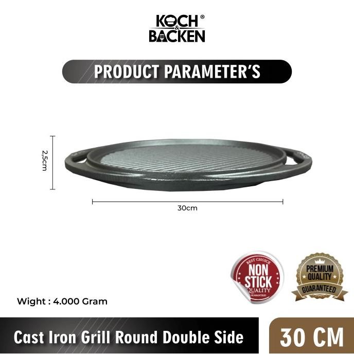 Koch&Backen Cast Iron Grill Pan Griddle Bbq Panggangan Besi Cor