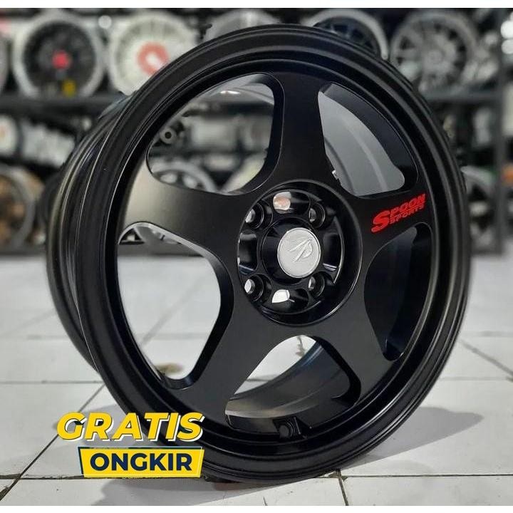 Velg Racing Mobil Ring 15 Spoon R15 Lebar 7 Baut 4X100 Et35 Velg Murah Tuk Brio.Agya.Ayla