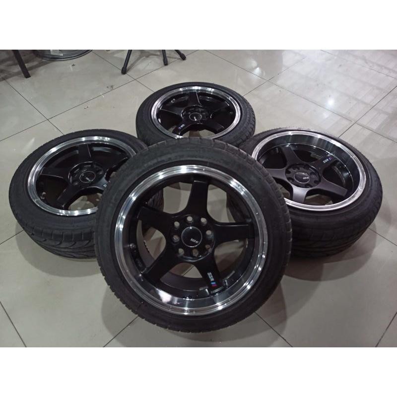 Velg Mobil Racing Ssr Model Celong Ring 15 Baut 4X100/114.3 Lebar 7/8.5 Ofset 30/40 Plus Ban Untuk B