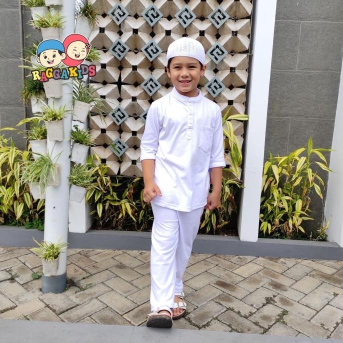 Baju Koko Anak Putih Tk Sd Free Peci Raggakids Kr02 Baju Manasik Haji