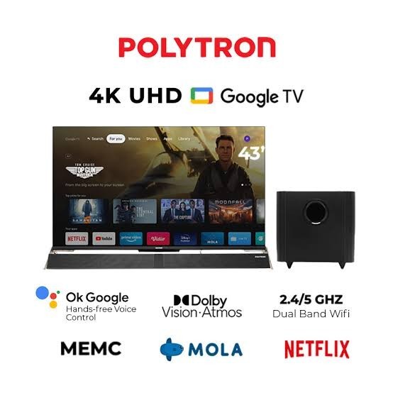 Polytron Pld 43Bug5959 43 Inch 4K Uhd Smart Google Tv Pld43Bug5959