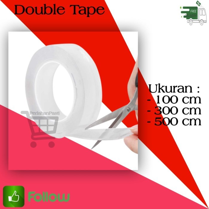 

Double Tape Perekat No Trace Washable Sticker