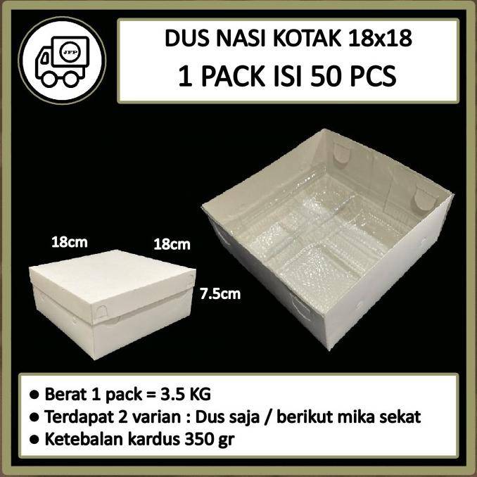 

Viral Box Dus Nasi Kotak 18X18 20X20 22X22 Putih Polos Tutup Pisah 50 Pcs Neo