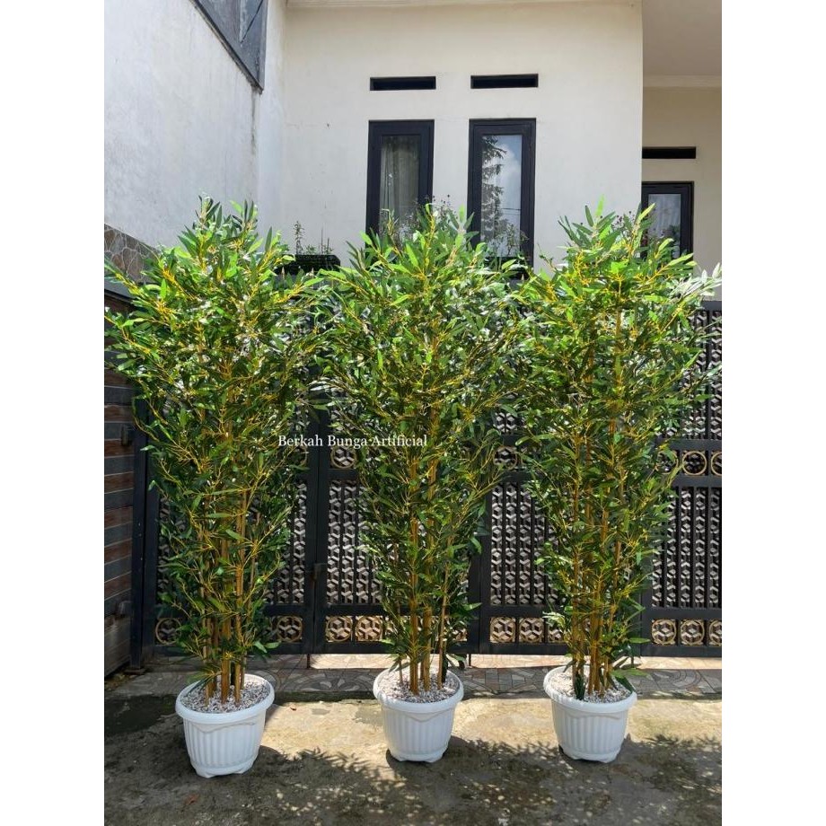 Pohon bambu artificial 2 meter pohon bambu plastik dekorasi hiasan ruangan rumah/pohon pojok/pohon b
