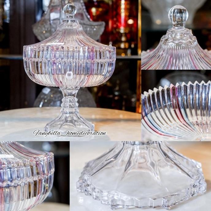 Toples kaca SOGA Kristal Ungu Mewah Lebaran Berkilau Import Kristal De