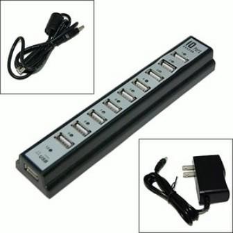 Usb Hub 10 Ports + Adaptor
