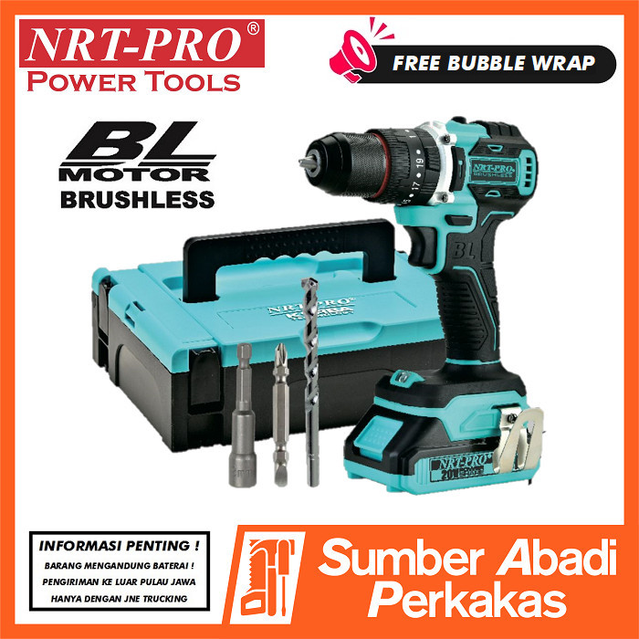 Nrt-Pro Dc740 Mesin Bor Cordless Drill Set 20V Baterai Impact Dc 740