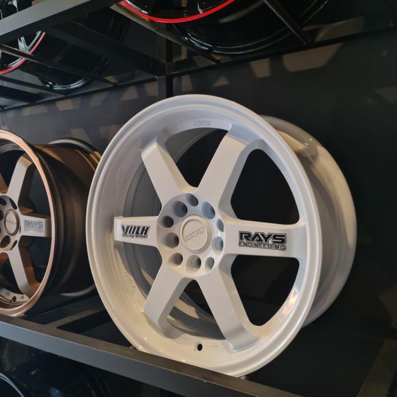 Velg Racing Jdm Volk Rays Te37 R16 Inch Pcd 10H (5X100 & 5X114) Warna Putih  Velg All New Avanza, Al
