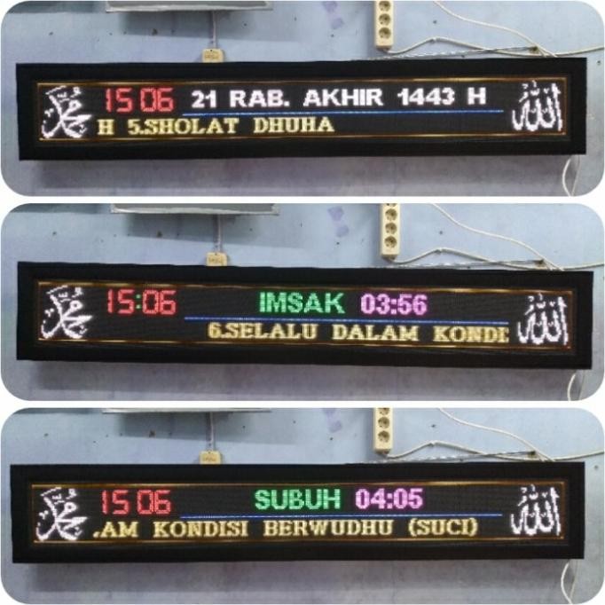 JAM DIGITAL MASJID JAM JADWAL SHOLAT FULL COLOR JWS P5 5P KH RGB Terlaris