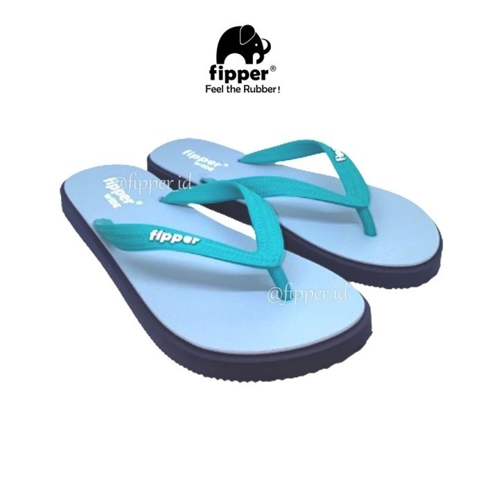 [FIPPER WIDE] - Blue Echo/Navy/Turquoise - Sandal Jepit Pria & Wanita Original