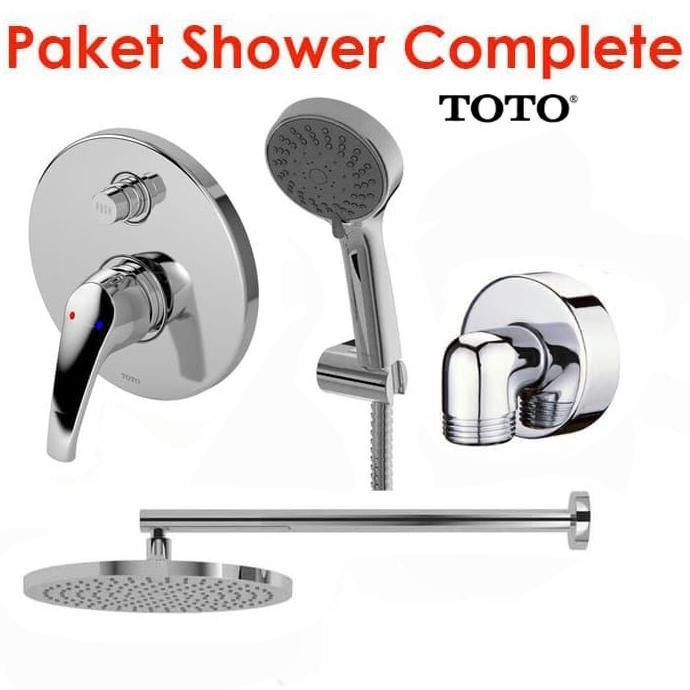 Toto Shower Complete Set Kran Tanam - Wall Shower - Hand Shower Tx2
