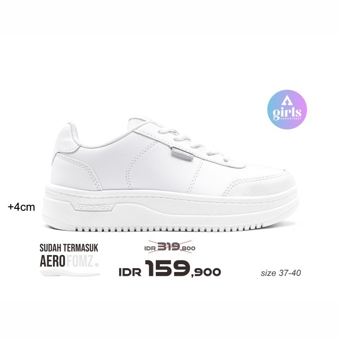 Aerostreet 37-40 Leona Putih Putih - Sepatu Sneakers Wanita