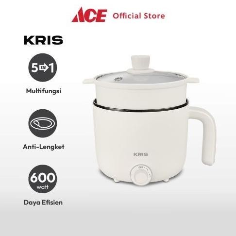 Ace Kris 1.2 ltr Panci Elektrik Multifungsi - Putih Multifunction Electric Pan Kuali Pot Listrik Per