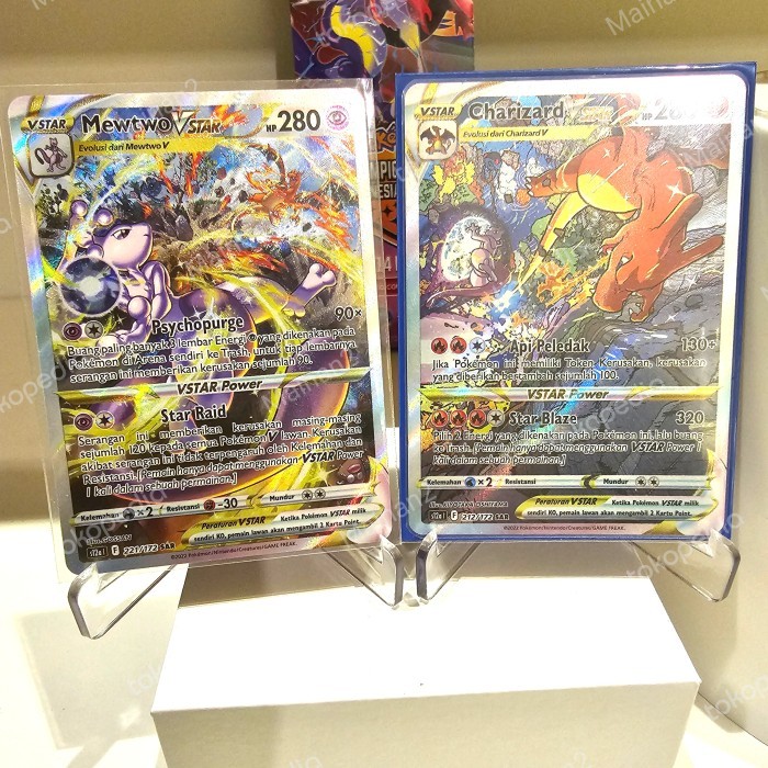 Mewtwo Vstar vs Charizard Vstar SAR semesta. TCG pokemon indo