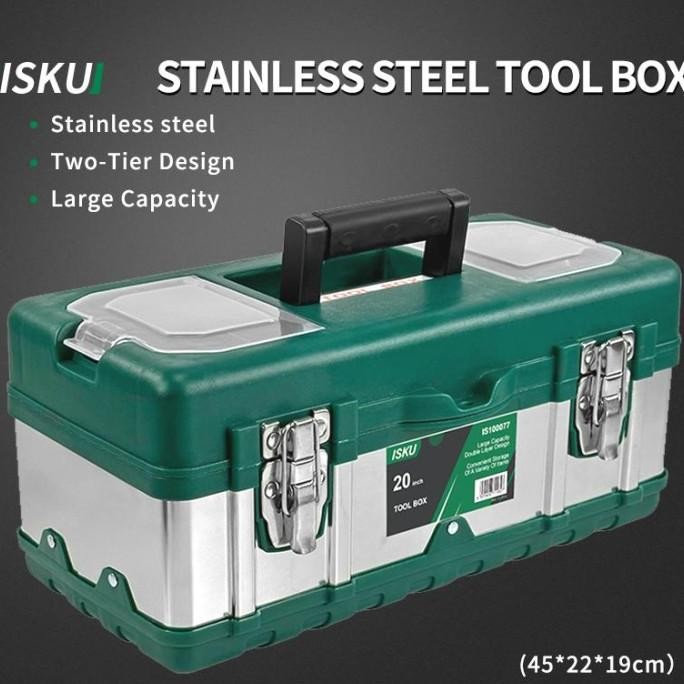 ISKU Tool box Besar 20 Inch Box Tahan lama Toolbox Kotak Peralatan Perkakas/kotak perkakas 17inch/ko