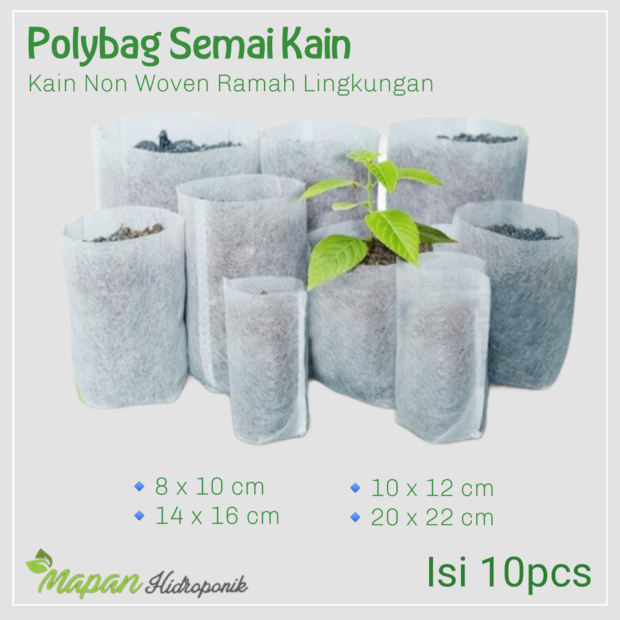 Polibag Semai Pembibitan Kain Non Woven Ramah Lingkungan Biodegradable - 8 x 10 cm (10)