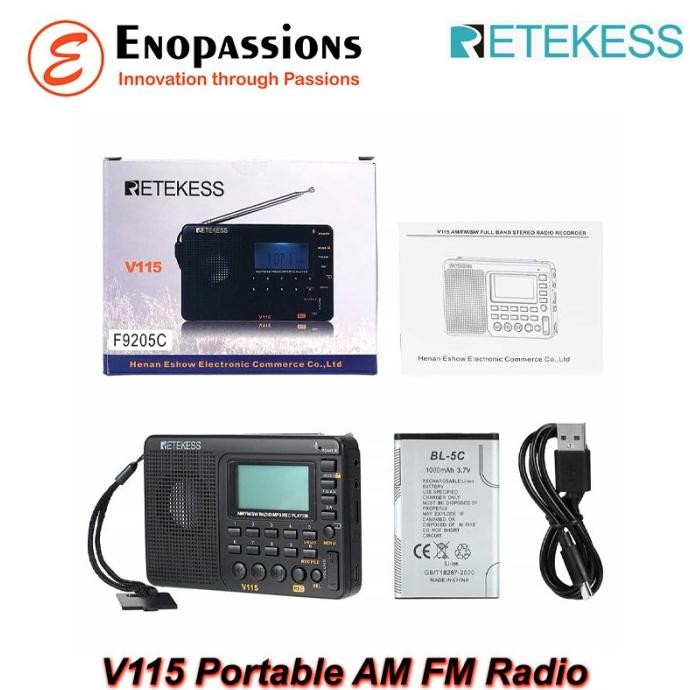 Grosir Retekess V115 Portable Am Fm Radio, Mp3 Player, Dan Perekam