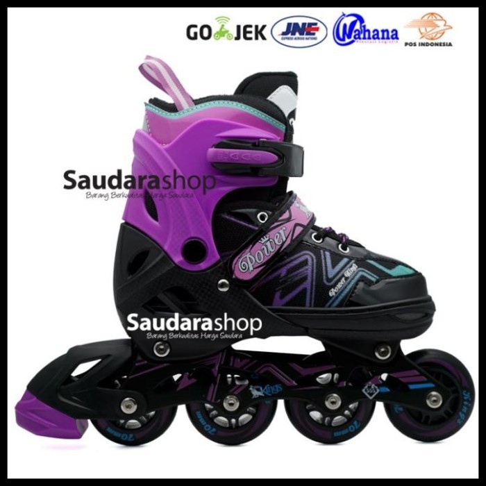 HOT SALE Power King Sepaturoda Inline Roda Full Karet Unggu / Sepatu Roda