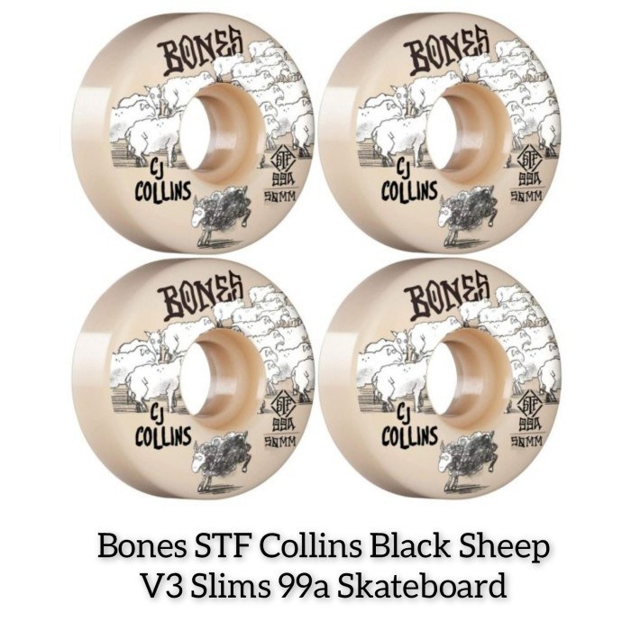 Wheels / Roda Skateboard Bones STF Collins Black Sheep V3 Slims 99a