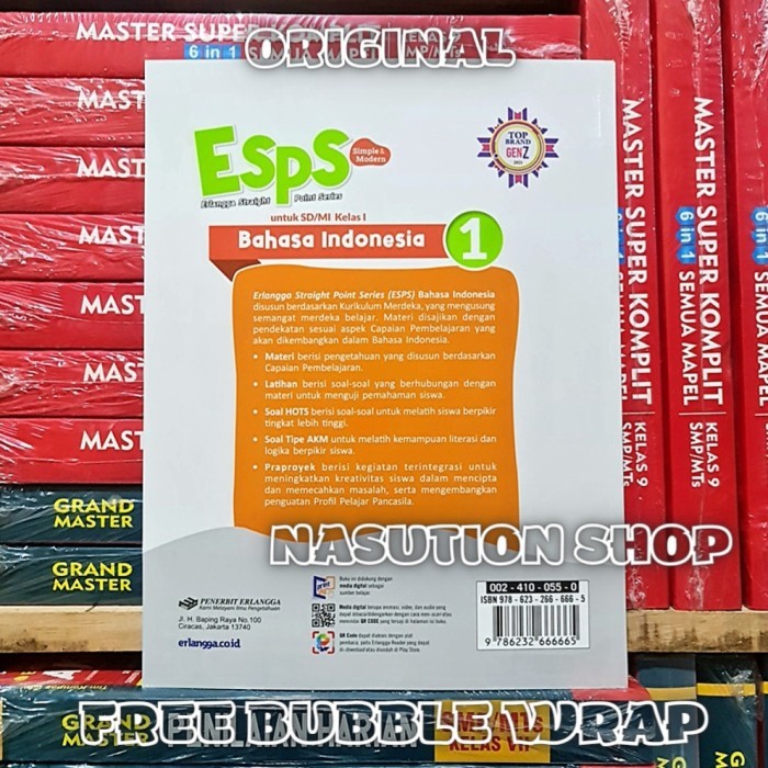 

ORIGINAL Buku Esps Bahasa Indonesia Untuk Kelas 1 SD Erlangga Kurikulum Merdeka