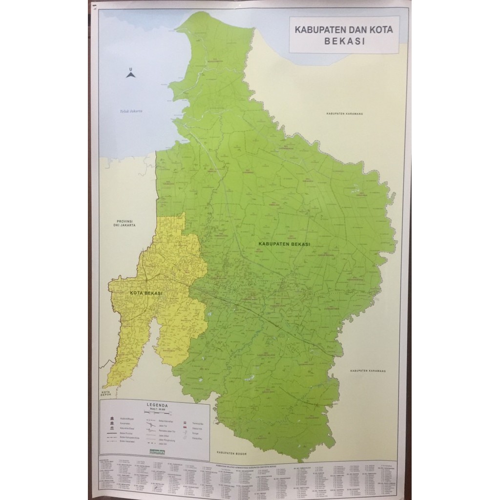 

TERPERCAYA peta Kabupaten dan Kota Bekasi lembaran