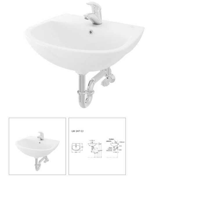 TERLARIS wastafel Toto Lw247 komplitan non TOTO