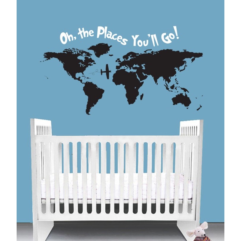 Wall Sticker Stiker Dinding Wall Decal Sticker Peta Dunia Map Decal #Gratisongkir #Sale #Discount