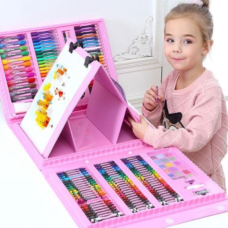 

TERLARIS 208Pcs Kids Super Mega Art Coloring Set Crayons Oil Pastels Colour Pencils For Drawing & Painting y-4
