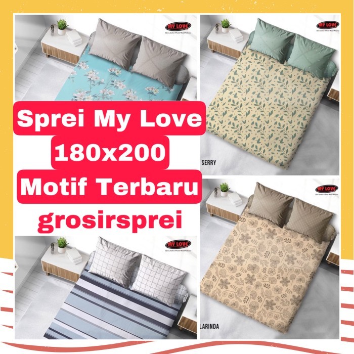 Sprei My Love 180x200 Motif Terbaru Tinggi 30 Cm