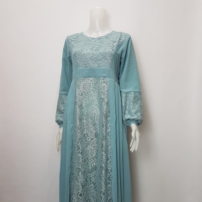 gamis brokat kombinasi ceruty /dress syari pesta undangan