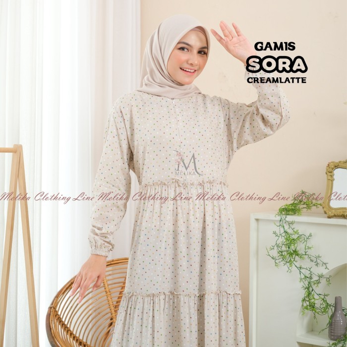 GAMIS MUSLIM / HOME DRESS WANITA RAYON MOTIF SORA