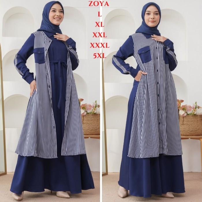 Gamis Jumbo Kekinian Zoya Maxi L XL XXL XXXL 5XL LD Up To 140 + Outer