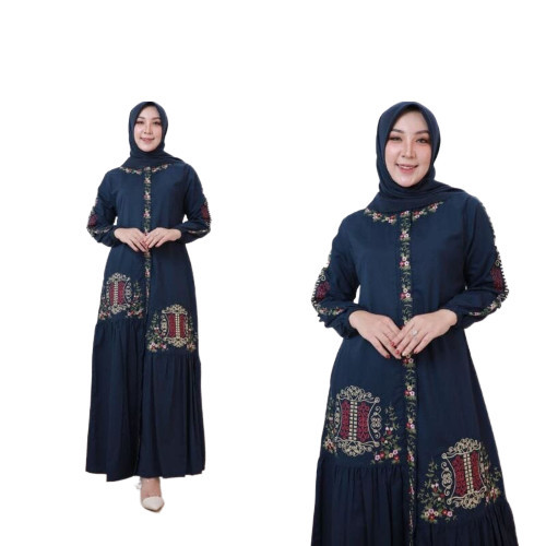 Baju Gamis Wanita Bordir Aceh Mewah Katun Toyobo