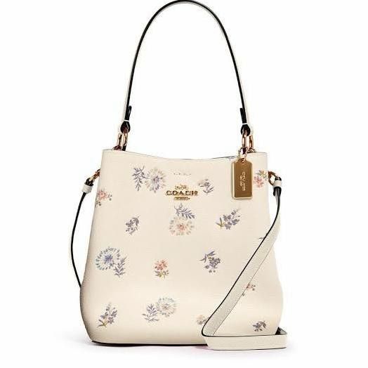 BARU COACH SMALL TOWN BUCKET BAG WITH DANDELION FLORAL PRINT (IMOVG)