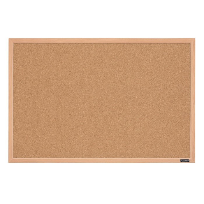 

Quartet Natural Cork Surface Bulletin Display Board Oak Frame Papan