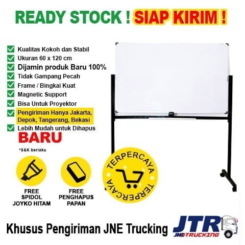 

Whiteboard / Papan Tulis Magnetic SAKANA 60x120 cm (Single Face Kaki)