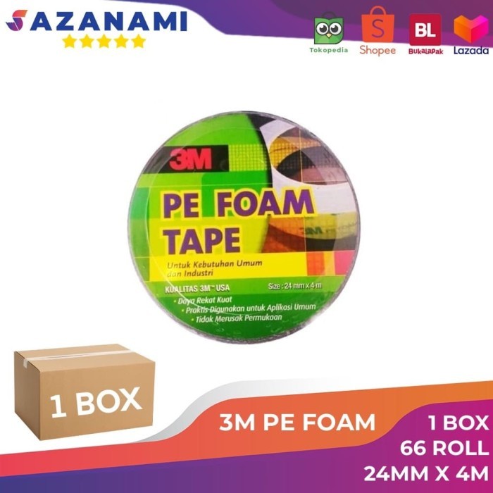 

1 Box Double Tape busa 3M Pe Foam Tape 24mm x 4M (Gojek)