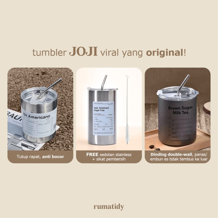 Joji - Tumbler Stainless Coffee 360Ml 600Ml Botol Minum Kopi Dan Teh
