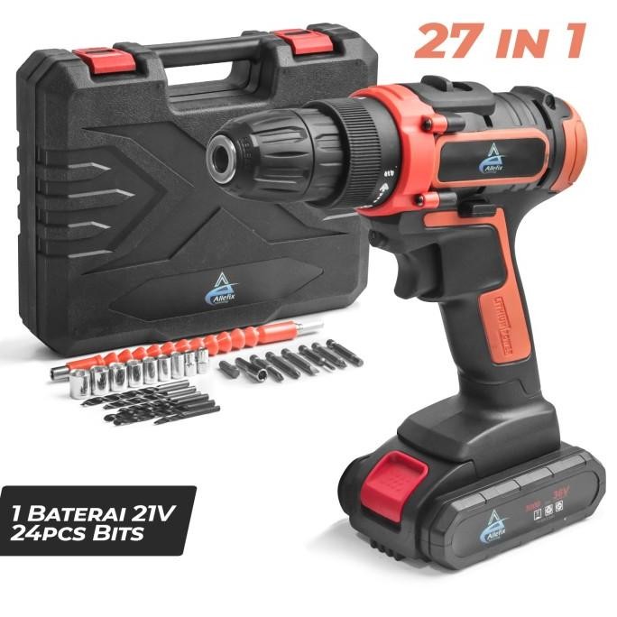 Bor Cordless Drill 24 V Set Koper Bor Lengkap 1 Dan 2 Baterai - 6009