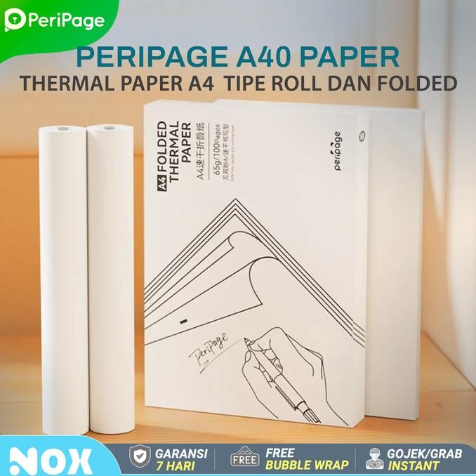 

Sale Peripage Thermal A4 / Hvs Paper Kertas A40 Roll Dan Folded