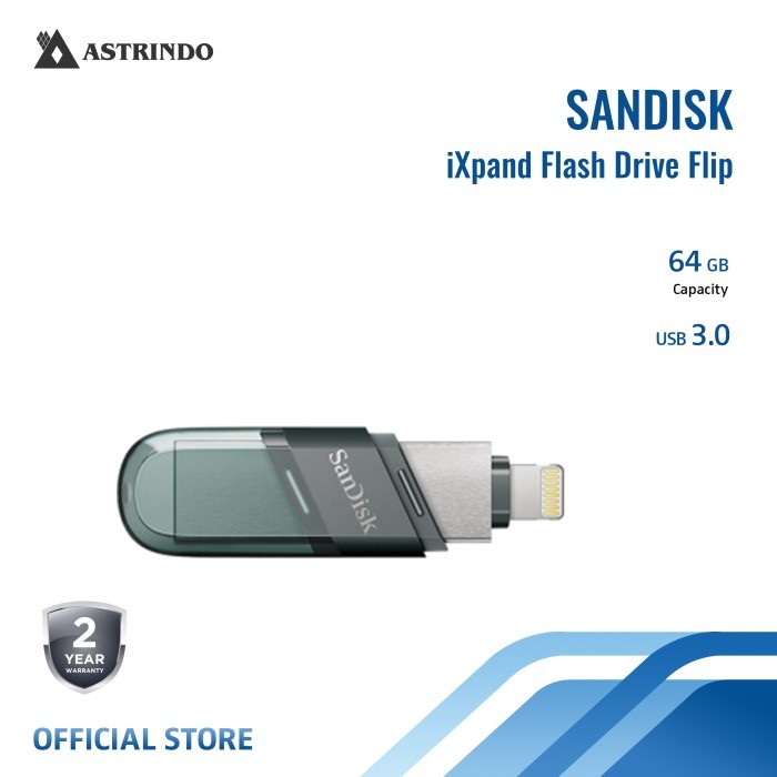 Terlaris Sandisk Ixpand Flash Drive Flip 64GB For Iphone - (SDIX90N-064G-GN6NN) SALE