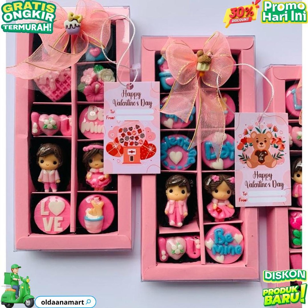 

(Ready) Hampers Kado Cokelat Karakter Valentine Isi 10 Pcs D Best Seller